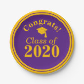 Geconcentreerde garens van 2023, Paars goud Papieren Bordje (Voorkant)