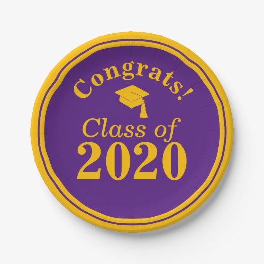 Geconcentreerde garens van 2023, Paars goud Papieren Bordje (Voorkant)