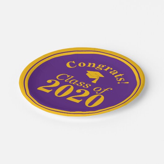 Geconcentreerde garens van 2023, Paars goud Papieren Bordje (Gekanteld)