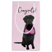 Geconcentreerde hond voor borstkankeroverleving klein cadeauzakje (Voorkant)