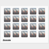 Gecondenseerde waterdruppels vierkante sticker (Vel)