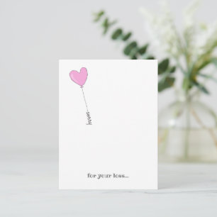 Gecondoleerd - Zoete Roze Ballon Condoleance Briefkaart