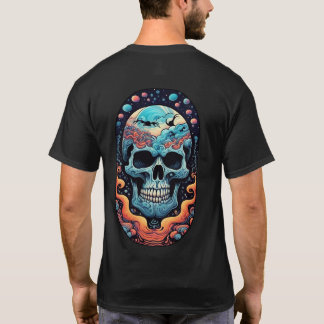 Geconfronteerd met een glimlach Kleurrijk Skull T- T-shirt