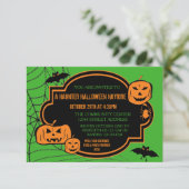 Geconfronteerde groene/Oranje pompoen - 3x5 Hallow Kaart (Staand voorkant)