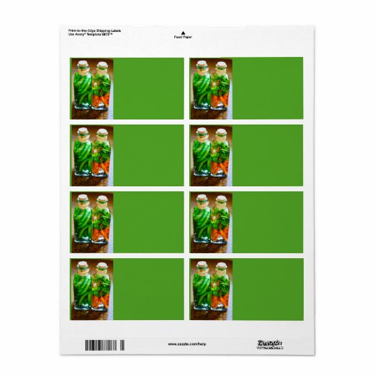 Geconserveerde groenten etiket (Full Sheet)