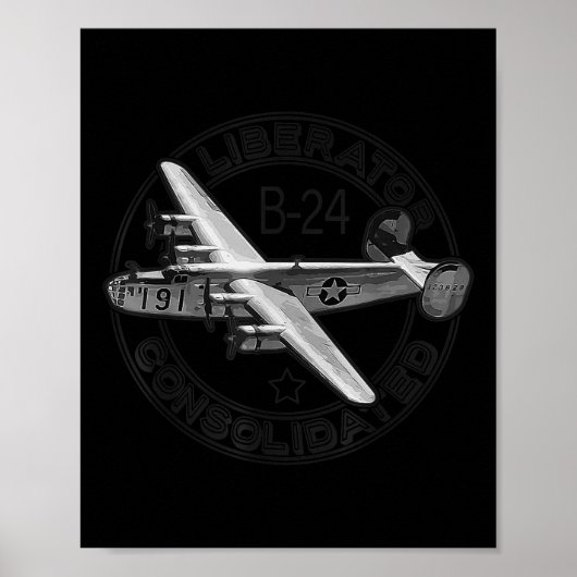 Geconsolideerde B-24 Liberator WW2 Amerikaanse mil Poster (Voorkant)