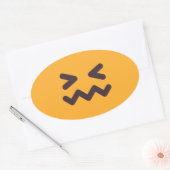 Geconsolideerde Face Cute Schattige Emoji Custom C Ovale Sticker (Envelop)