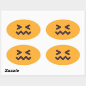 Geconsolideerde Face Cute Schattige Emoji Custom C Ovale Sticker (Vel)