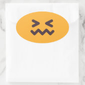 Geconsolideerde Face Cute Schattige Emoji Custom C Ovale Sticker (Tas)