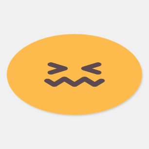 Geconsolideerde Face Cute Schattige Emoji Custom C Ovale Sticker