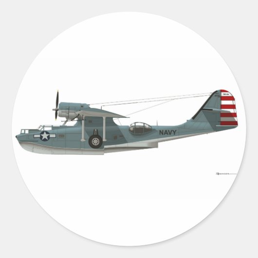 Geconsolideerde PBY-5A Catalina Ronde Sticker (Voorkant)