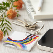 Geconstrueerde regenboog - Verticaal Sleutelhanger (Voorkant Rechts)