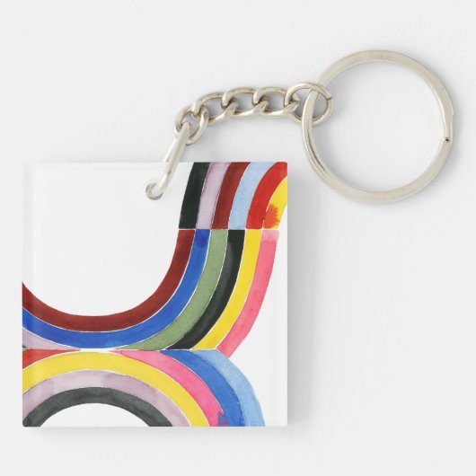 Geconstrueerde regenboog - Verticaal Sleutelhanger (Achterkant)