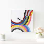Geconstrueerde regenboog - Verticaal Vierkante Klok (Huis)