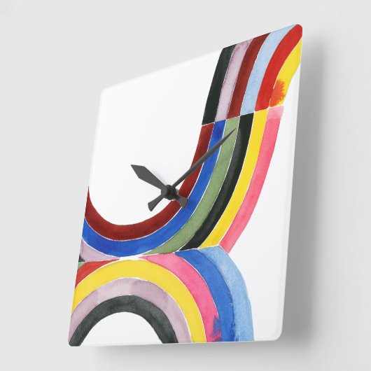 Geconstrueerde regenboog - Verticaal Vierkante Klok (Hoek)