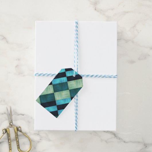 Gecontextureerd uiterlijk van label met houten ges cadeaulabel (Met Touw)