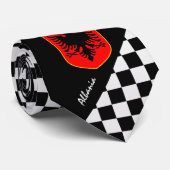 Gecontroleerd Albanië Stropdas, mode Albanese vlag Stropdas (Opgerold)