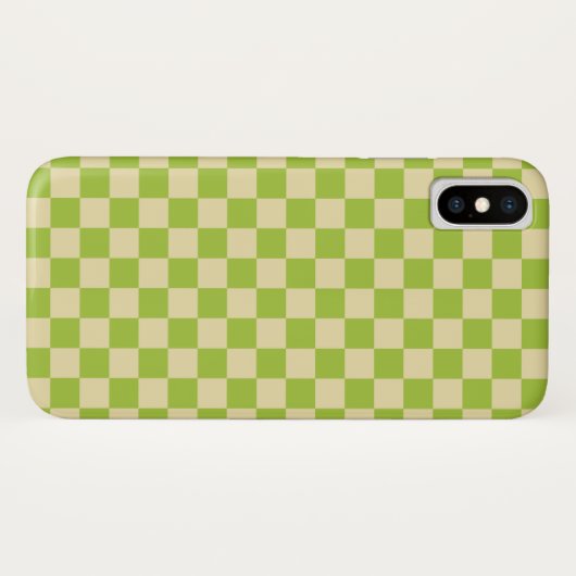 Gecontroleerd Apple Green en Beige Case-Mate iPhone Case (Achterkant (horizontaal))