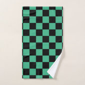 Gecontroleerd Aqua Green en Black Bad Handdoek (Handdoek)