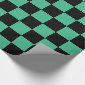 Gecontroleerd Aqua Green en Black Cadeaupapier (Hoek)