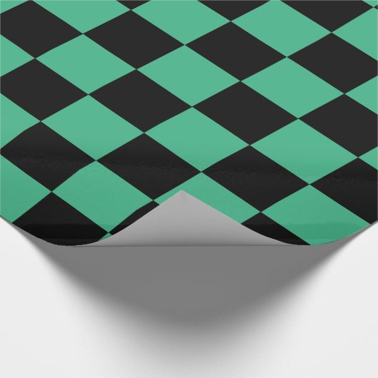Gecontroleerd Aqua Green en Black Cadeaupapier (Hoek)