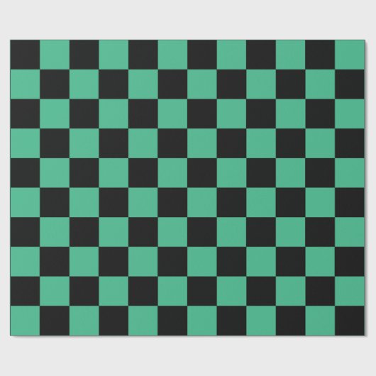 Gecontroleerd Aqua Green en Black Cadeaupapier (Vlak)