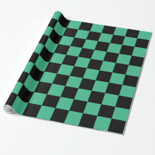 Gecontroleerd Aqua Green en Black Cadeaupapier