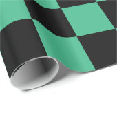 Gecontroleerd Aqua Green en Black Cadeaupapier (Rol Hoek)