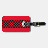 Gecontroleerd Bagagelabel rood monogram (Voorkant horizontaal)