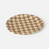 Gecontroleerd beige en bruin papieren bordje (Gekanteld)