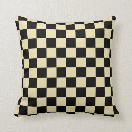 Gecontroleerd beige en zwart kussen