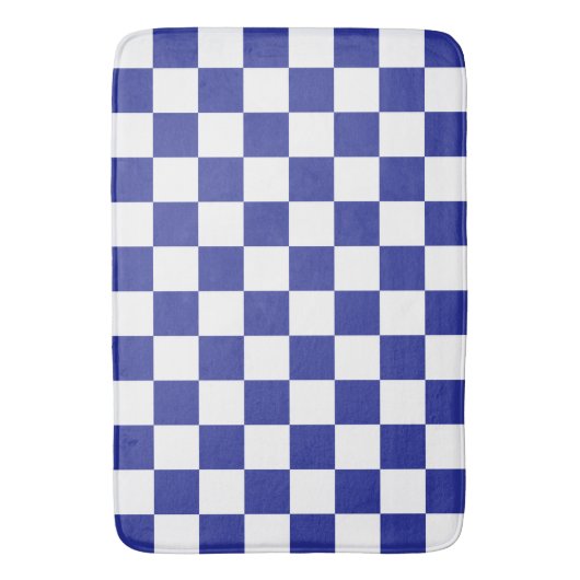 Gecontroleerd blauw en wit badmat (Voorkant Verticaal)