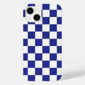 Gecontroleerd blauw en wit Case-Mate iPhone case (Achterkant)