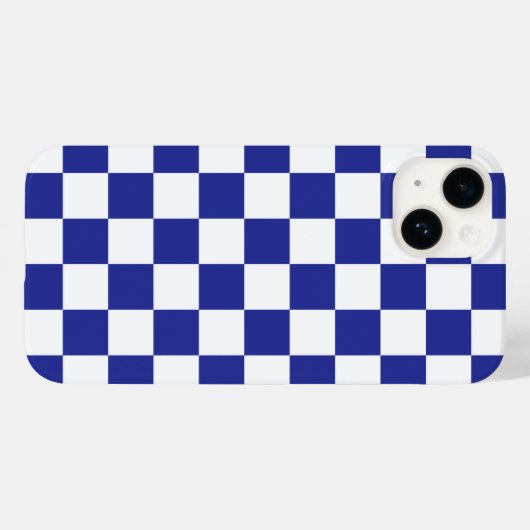 Gecontroleerd blauw en wit Case-Mate iPhone case (Achterkant (horizontaal))