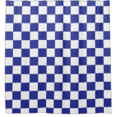 Gecontroleerd blauw en wit douchegordijn (Voorkant)