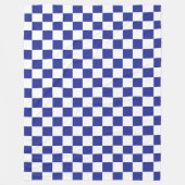 Gecontroleerd blauw en wit fleece deken (Voorkant)