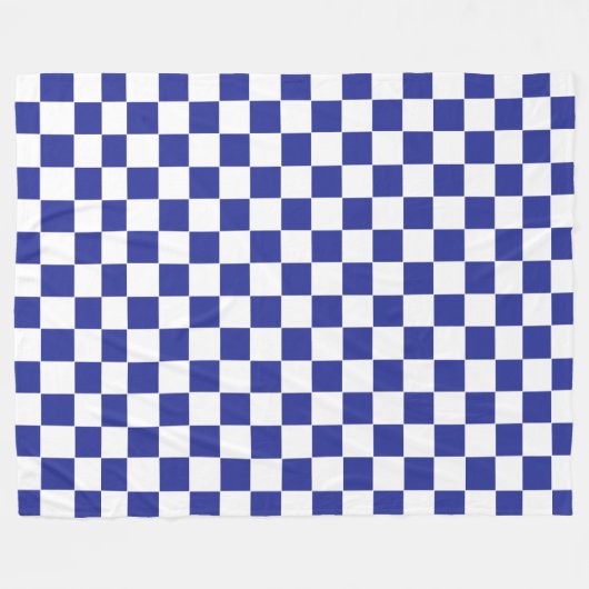 Gecontroleerd blauw en wit fleece deken (Voorkant (Horizontaal))