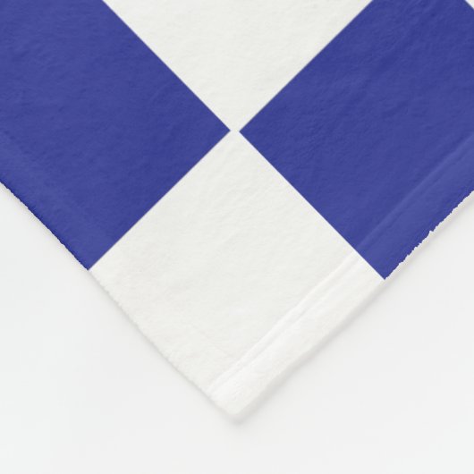 Gecontroleerd blauw en wit fleece deken (Hoek)