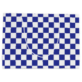 Gecontroleerd blauw en wit groot cadeauzakje (Achterkant)