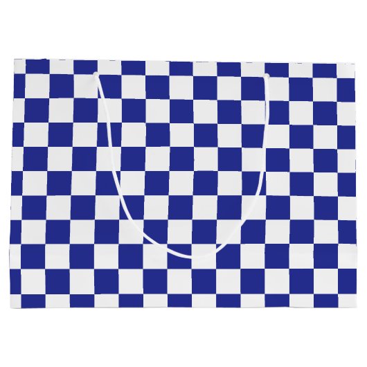Gecontroleerd blauw en wit groot cadeauzakje (Achterkant)