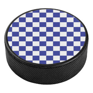 Gecontroleerd blauw en wit hockey puck