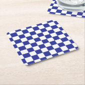 Gecontroleerd blauw en wit kartonnen onderzetters (Schuin)