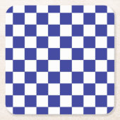 Gecontroleerd blauw en wit kartonnen onderzetters (Voorkant)