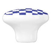 Gecontroleerd blauw en wit keramische knop (Zijkant)