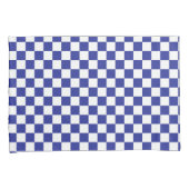 Gecontroleerd blauw en wit kussensloop (Voorkant-Rechts)