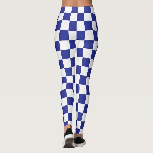 Gecontroleerd blauw en wit leggings (Achterkant)