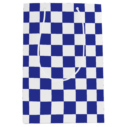 Gecontroleerd blauw en wit medium cadeauzakje (Voorkant)