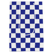 Gecontroleerd blauw en wit medium cadeauzakje (Achterkant)