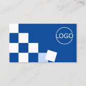 Gecontroleerd blauw en wit met Logo & foto stijlvo Visitekaartje (Voorkant)