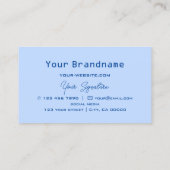 Gecontroleerd Blauw en Wit met Monogram Modern Visitekaartje (Achterkant)